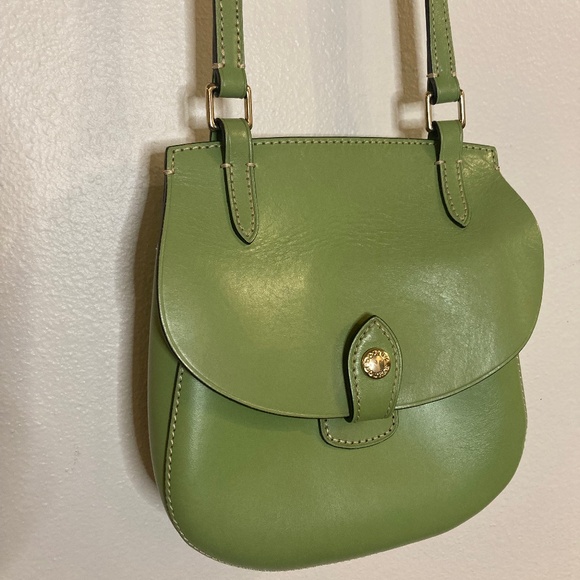 dooney & Bourke happy bag saddle crossbody lime green leather alto collection - Picture 1 of 16